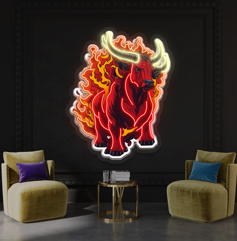 Inferno Bull Artwork Led Neon Sign