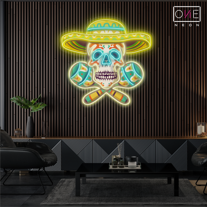 Mexican Calavera Artwork Led Neon Sign