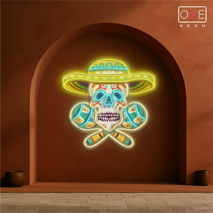 Mexican Calavera Artwork Led Neon Sign