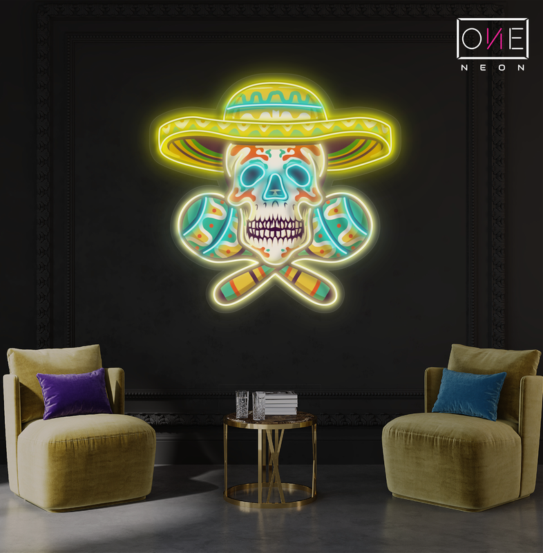 Mexican Calavera Artwork Led Neon Sign