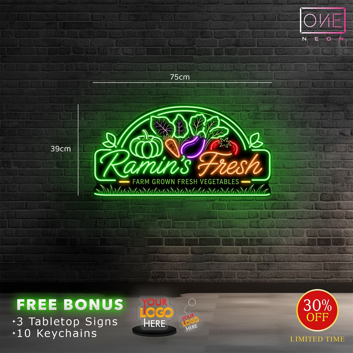 Ramin's Fresh | LED Neon Sign (2 signs)