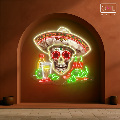 Mexican Skull Artwork Led Neon Sign