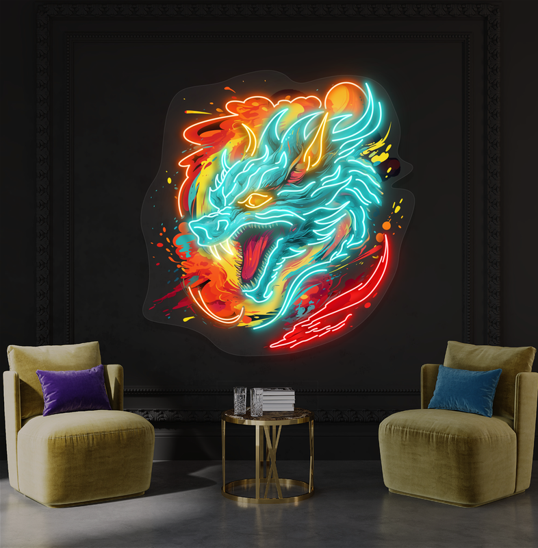 Blazing Dragon Fury Artwork Led Neon Sign