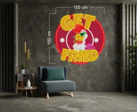 Chicken Logo + Delivery Drivers + Get Fried | LED Neon Sign