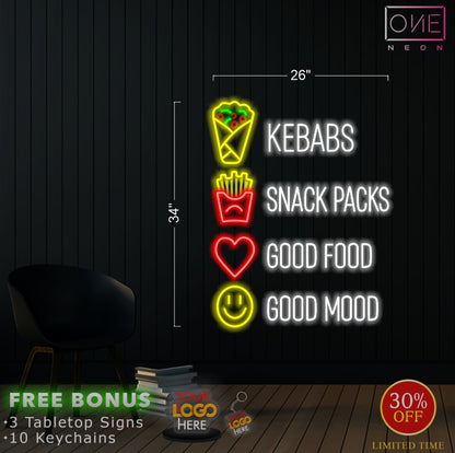 Restaurant logo | LED Neon Sign (2 signs)