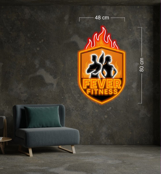 Man & Women Fever Fitness & Fever Fitness $ Ignite YOUR Fire| LED Neon Sign (2 signs)