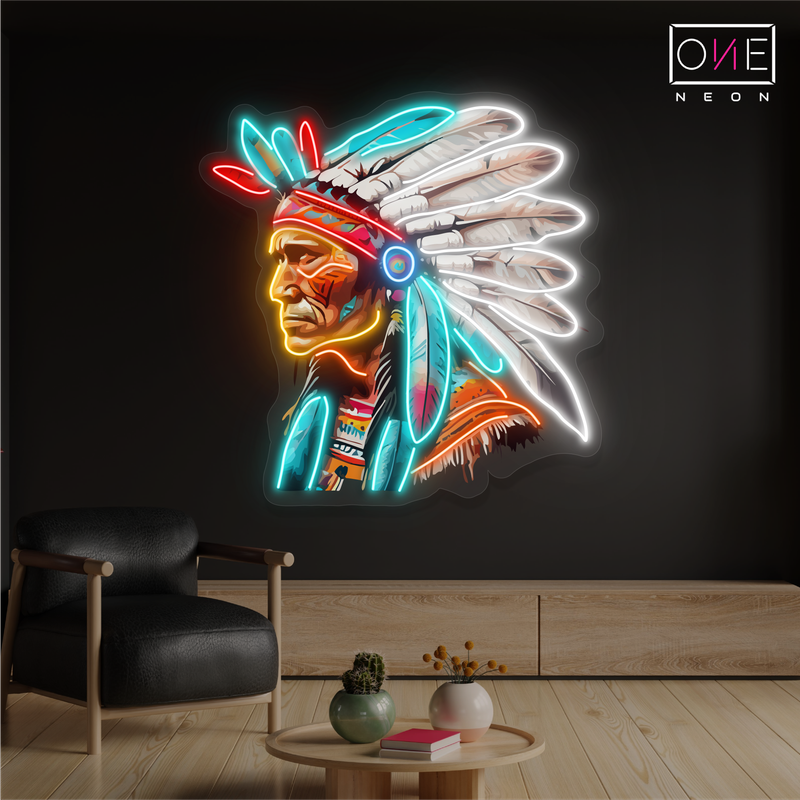 Tribal Guardian Artwork Led Neon Sign