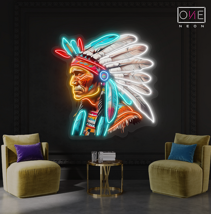 Tribal Guardian Artwork Led Neon Sign