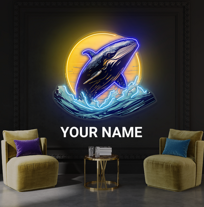 Lunar Whale Artwork Led Neon Sign