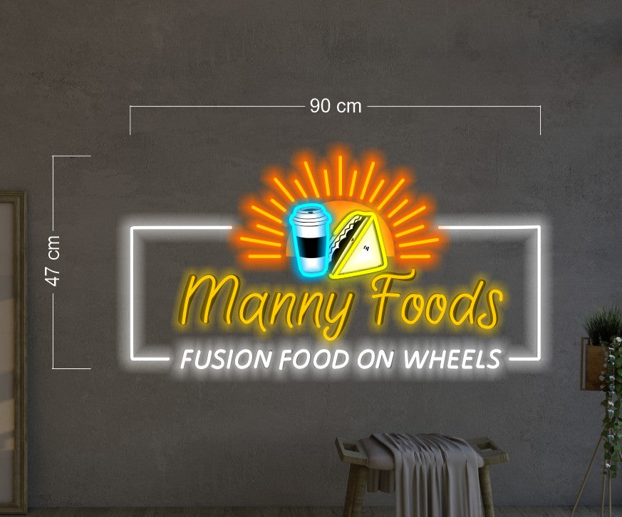 Manny Foods fusion food on wheels | LED Neon Sign