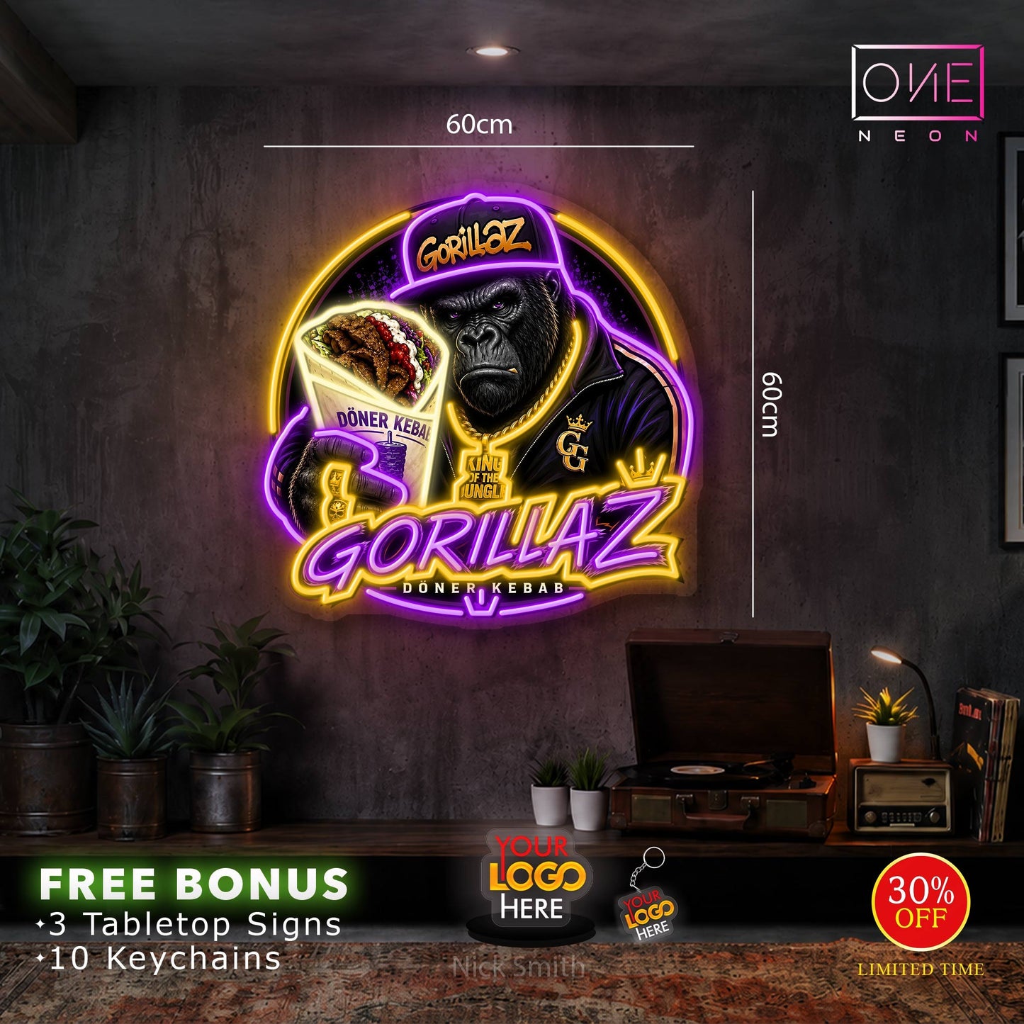 Gorillaz doner kebab| LED Neon Sign