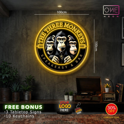 THE THREE MONKEYS | LED Neon Sign