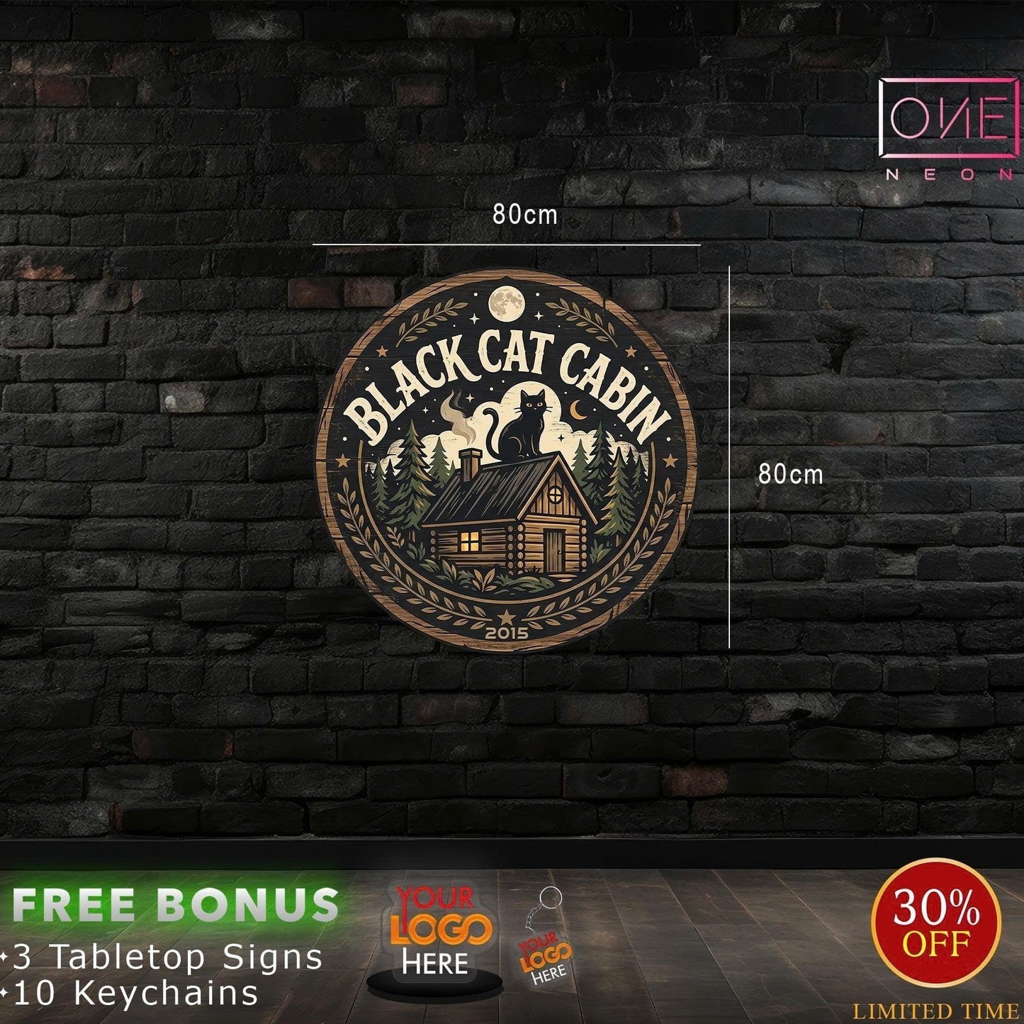 BLACK CAT CABIN | Acrylic sign
