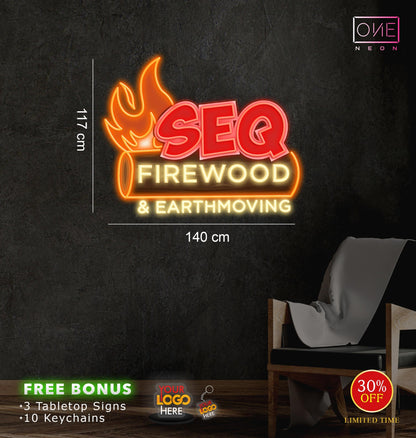 SEQ FIREWOOD & EARTHMOVING | LED Neon Sign (3 signs)