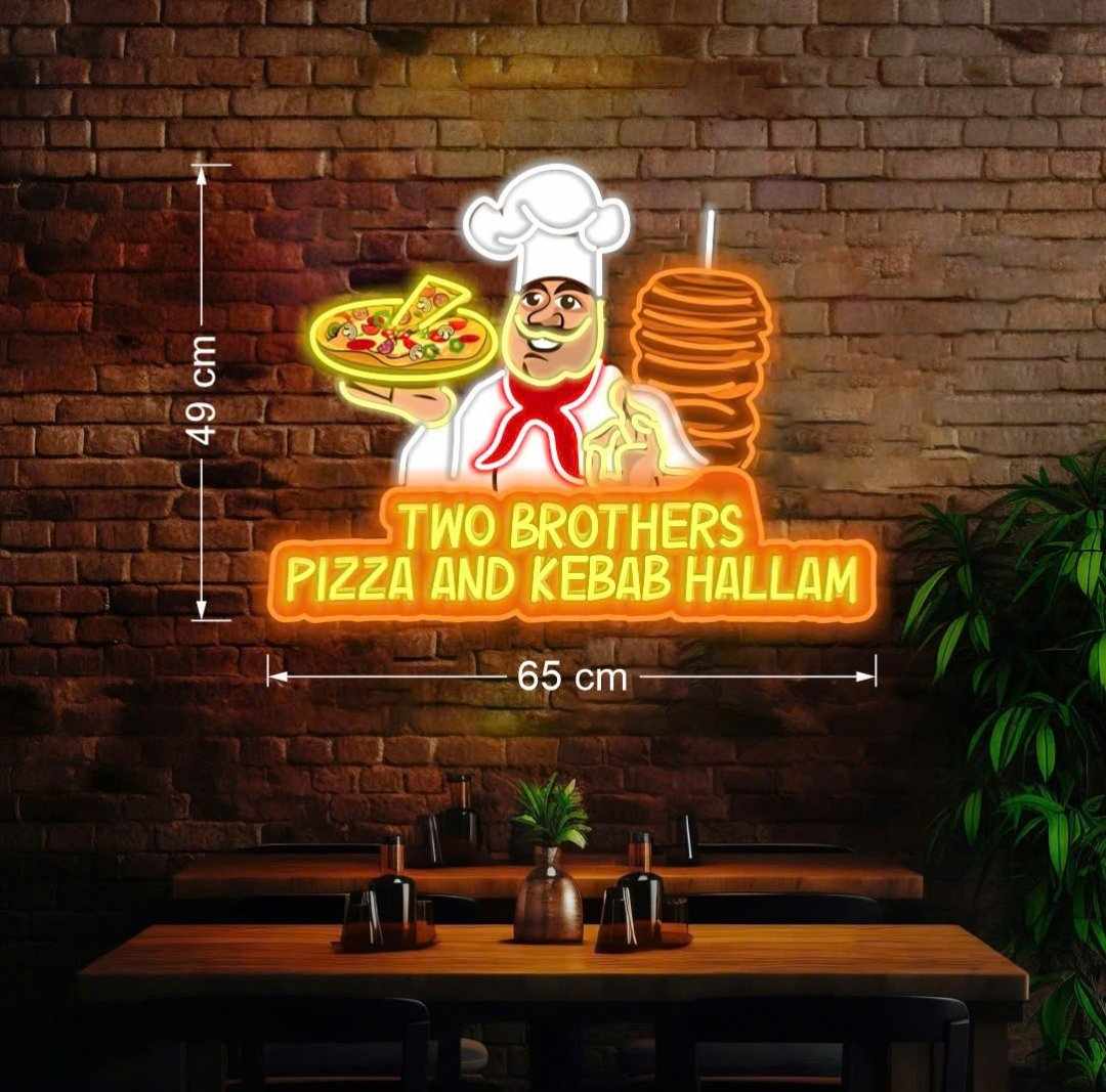 TWO BROTHERS PIZZA AND KEBAB HALLAM | LED Neon Sign