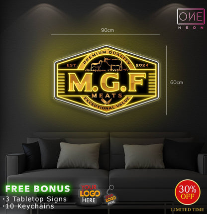 Southside butcher open + M.G.F meat  ( 2 signs)| LED Neon Sign
