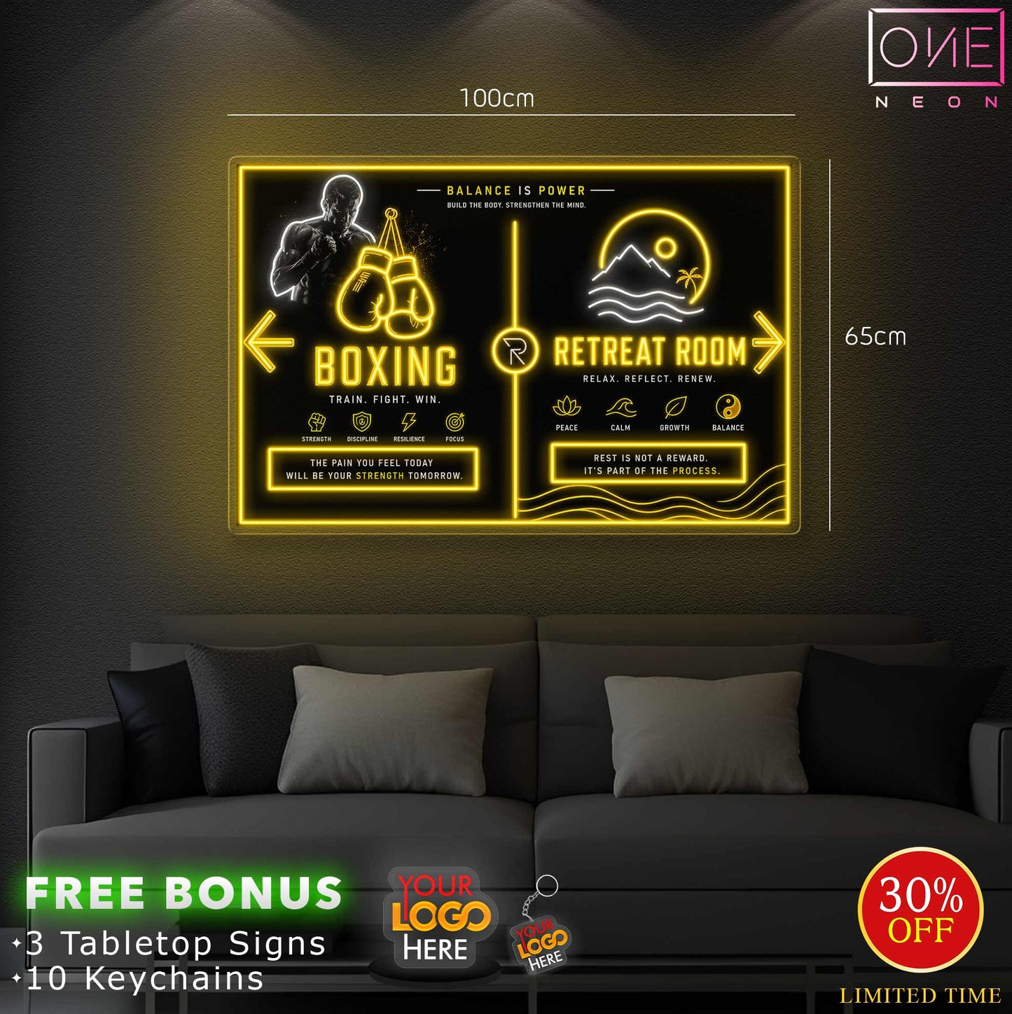GYM + BAR + BOXING | LED Neon Sign (3 signs)