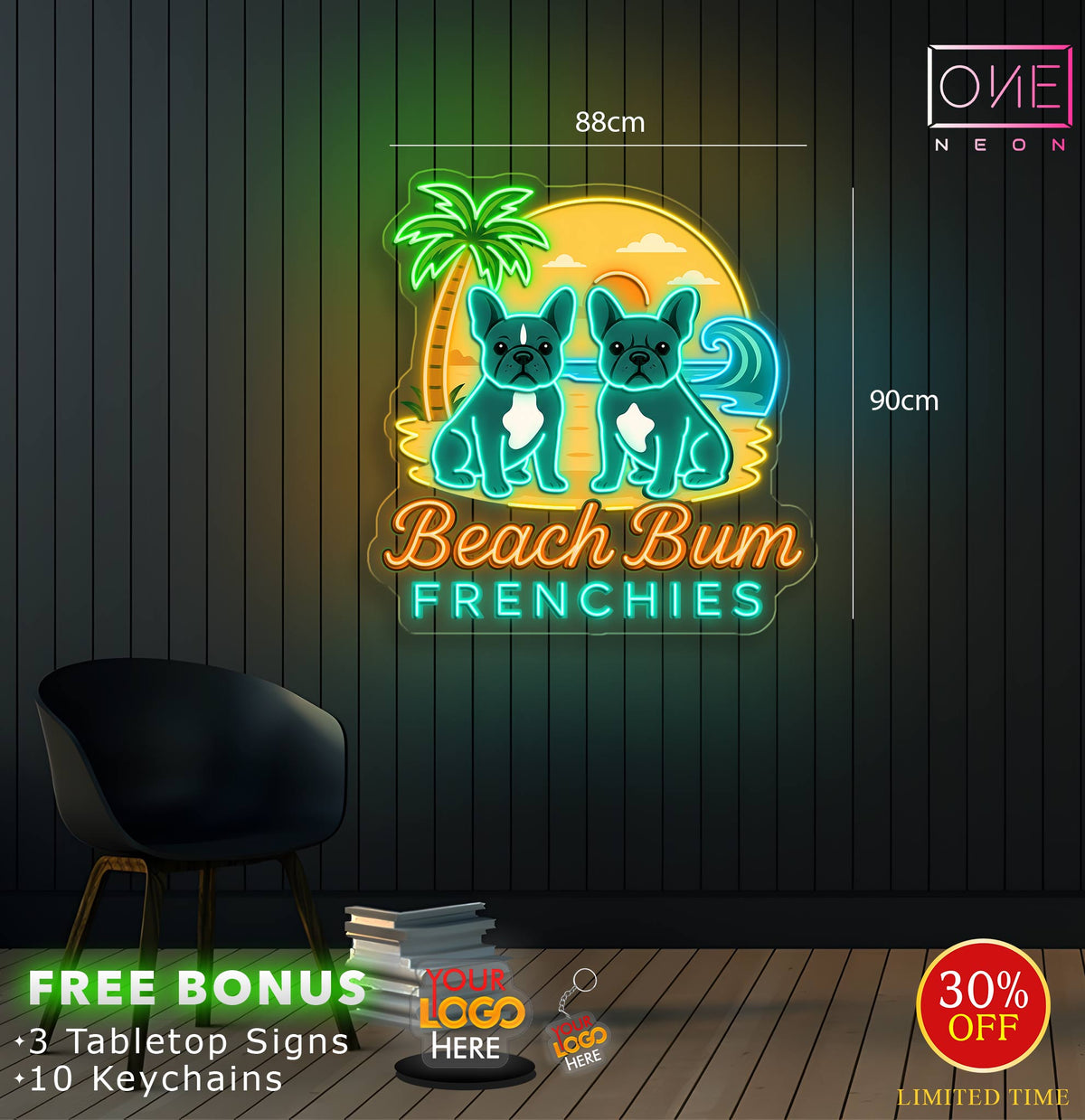 BEACH BUM FRENCHIES | LED Neon Sign