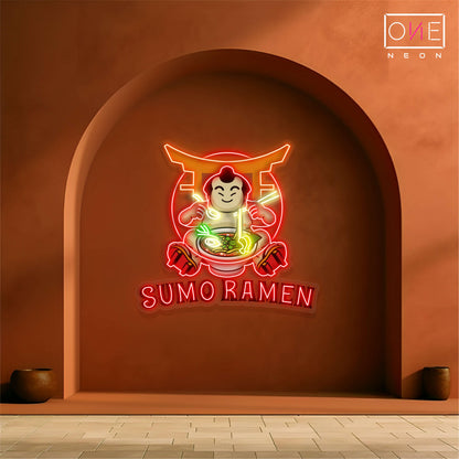 Panneau néon à LED Sumo Ramen Artwork 