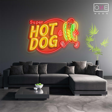 Enseigne au néon à LED Super Hot Dog 