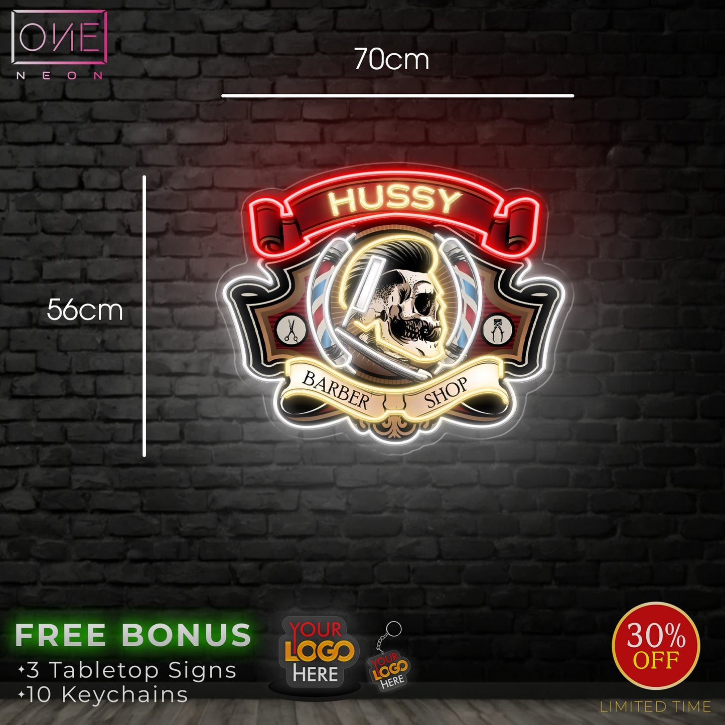 Hussy barber shop | LED Neon Sign