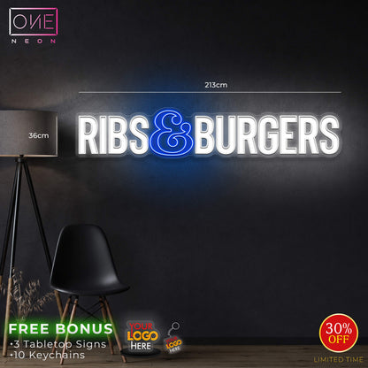 RIPS & BURGERS | LED Neon Sign