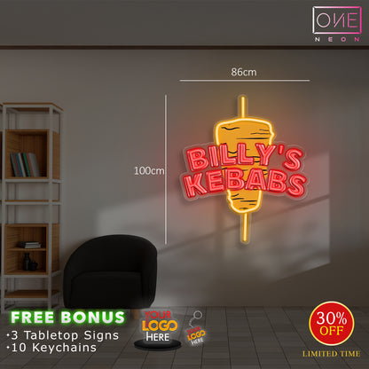 BILLY'S KEBABS| LED Neon Sign + light box (3 signs)