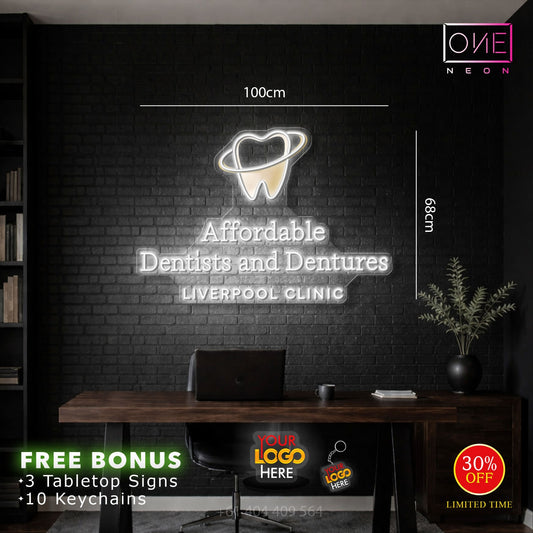 Affordable Dentists and Dentures | LED Neon Sign