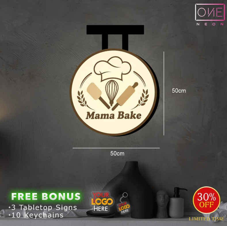 Freshly Baked + Mama Bake | LED Neon Sign + Light Box