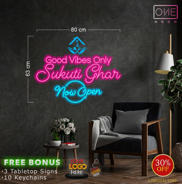 Good vibes only Sukuti Ghar   | LED Neon Sign