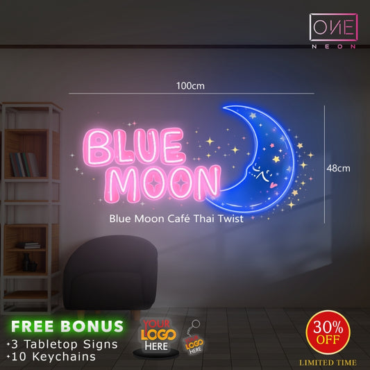 BLUE MOON | LED Neon Sign