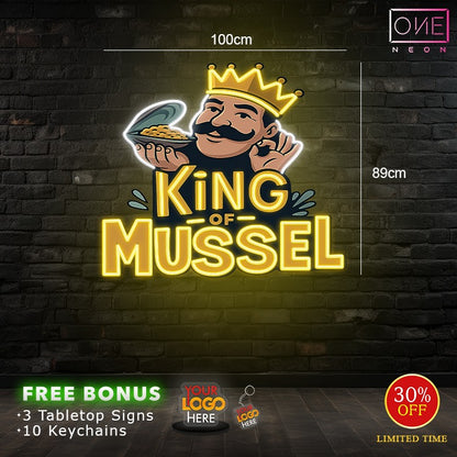 King of Mussel | LED Neon Sign (outdoor) + 20m leds