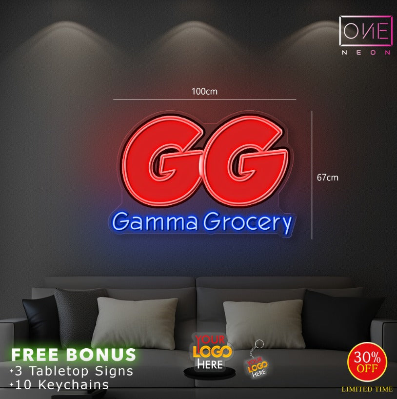 GG logo & Alfa Beta Grocery & Alfa Indo Grocery | LED Neon Sign (3 signs)