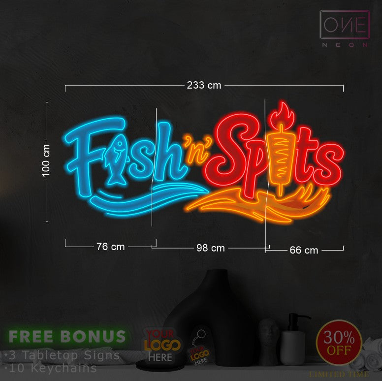 Fish Spits | LED Neon Sign (outdoor use)