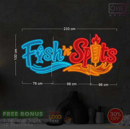 Fish Spits | LED Neon Sign (outdoor use)