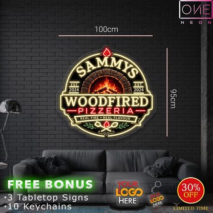 WOODFIRED PIZZERIA + Good Vibes Only | LED Neon Sign (indoor + outdoor use)
