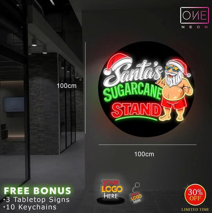 Santa's sugarcane stand+ Menu board ( 4 signs) | LED Neon Sign