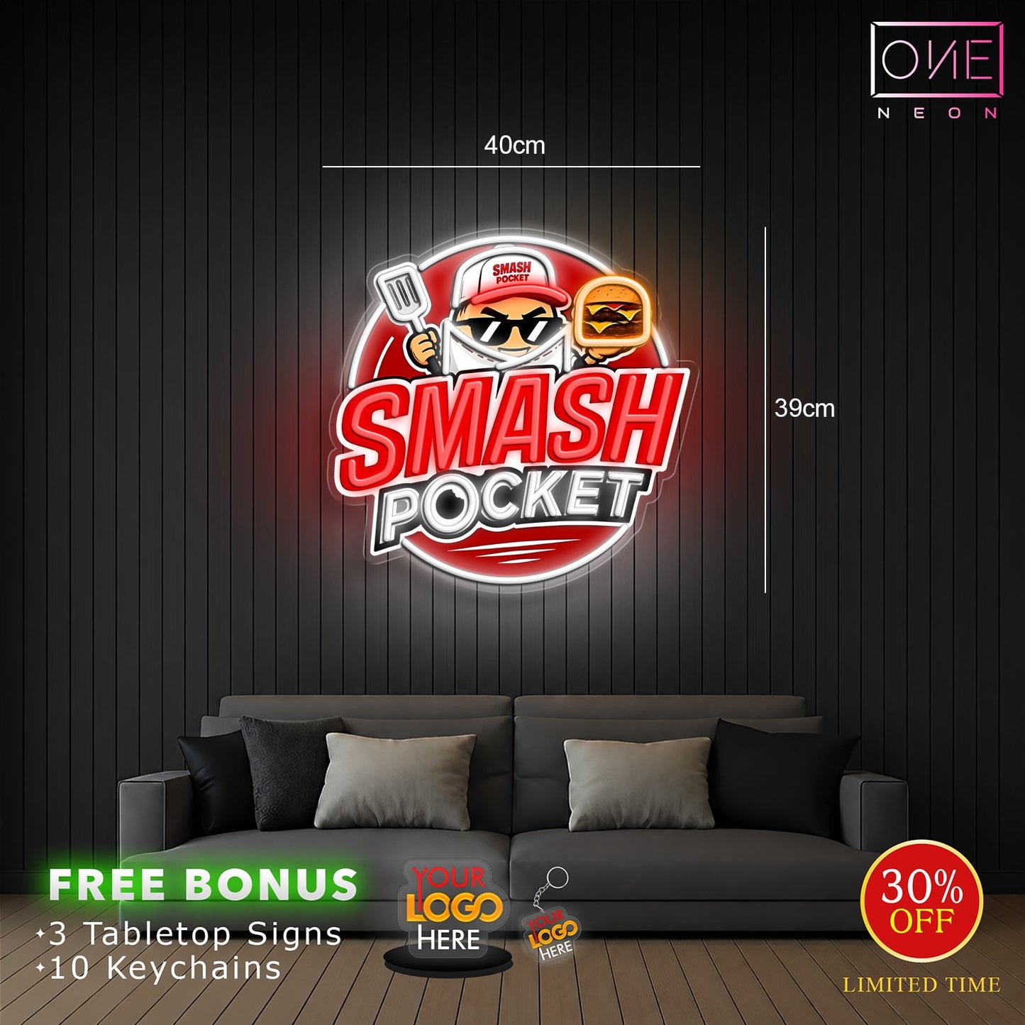 SMASH POCKET | LED Neon Sign (waterproof)