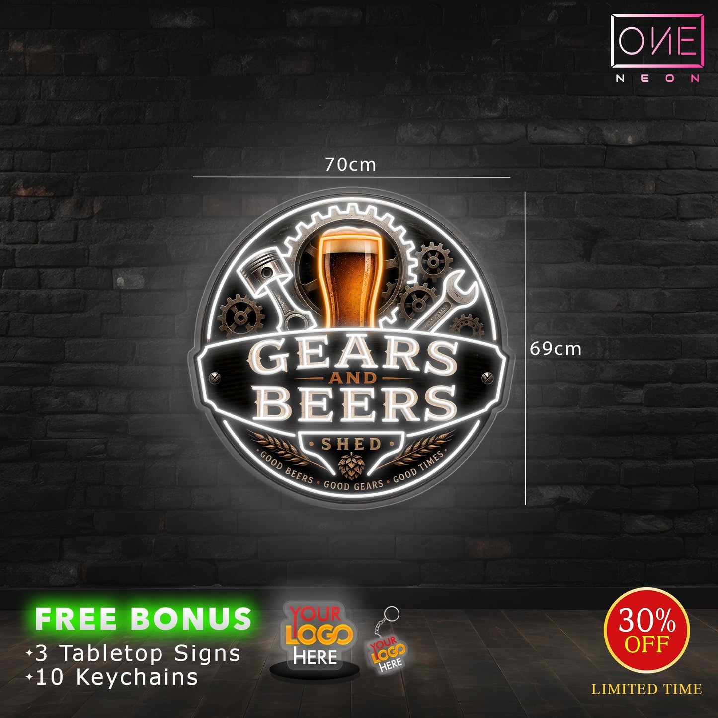 GEARS AND BEERS | LED Neon Sign