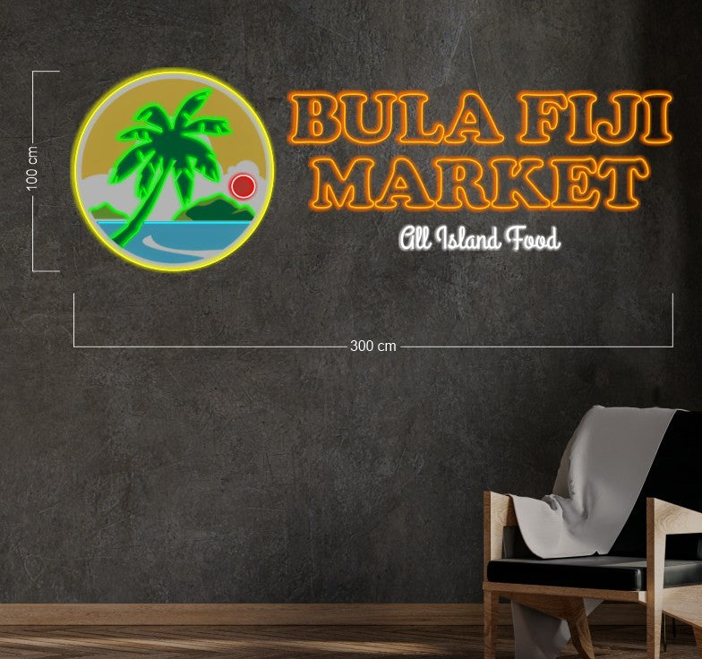 BULA FIJI MARKET (3 signs)| LED Neon Sign