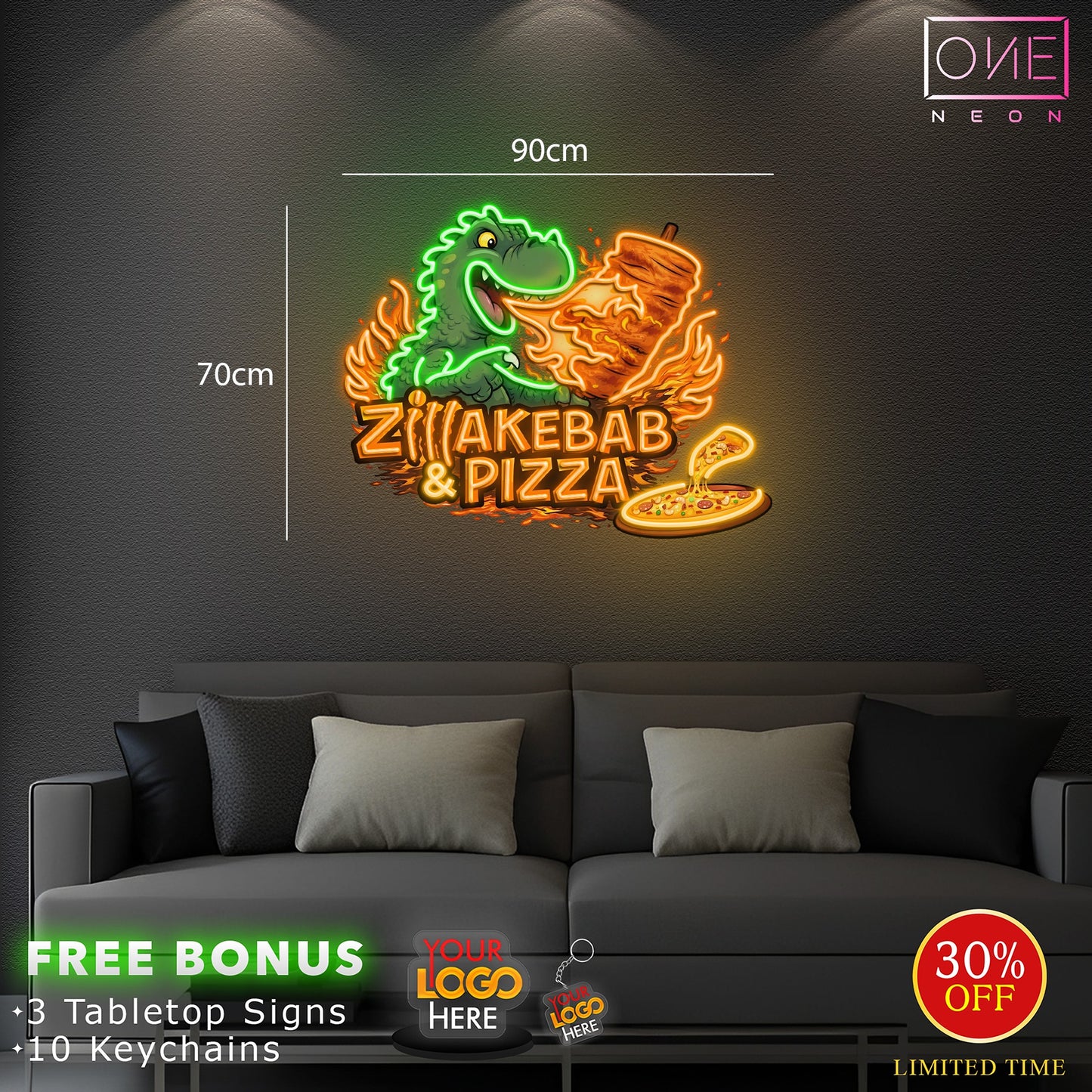 ZILLAKEBAB & PIZZA | LED Neon Sign