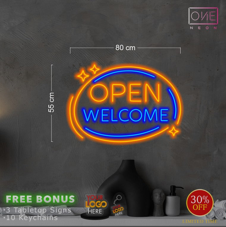 OPEN WELCOME + BREAD COFFEE + CARAMEL HEAVEN | LED Neon Sign (3 signs)