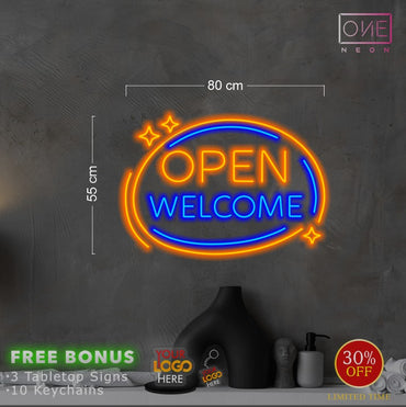 OPEN WELCOME + BREAD COFFEE + CARAMEL HEAVEN | LED Neon Sign (3 signs)