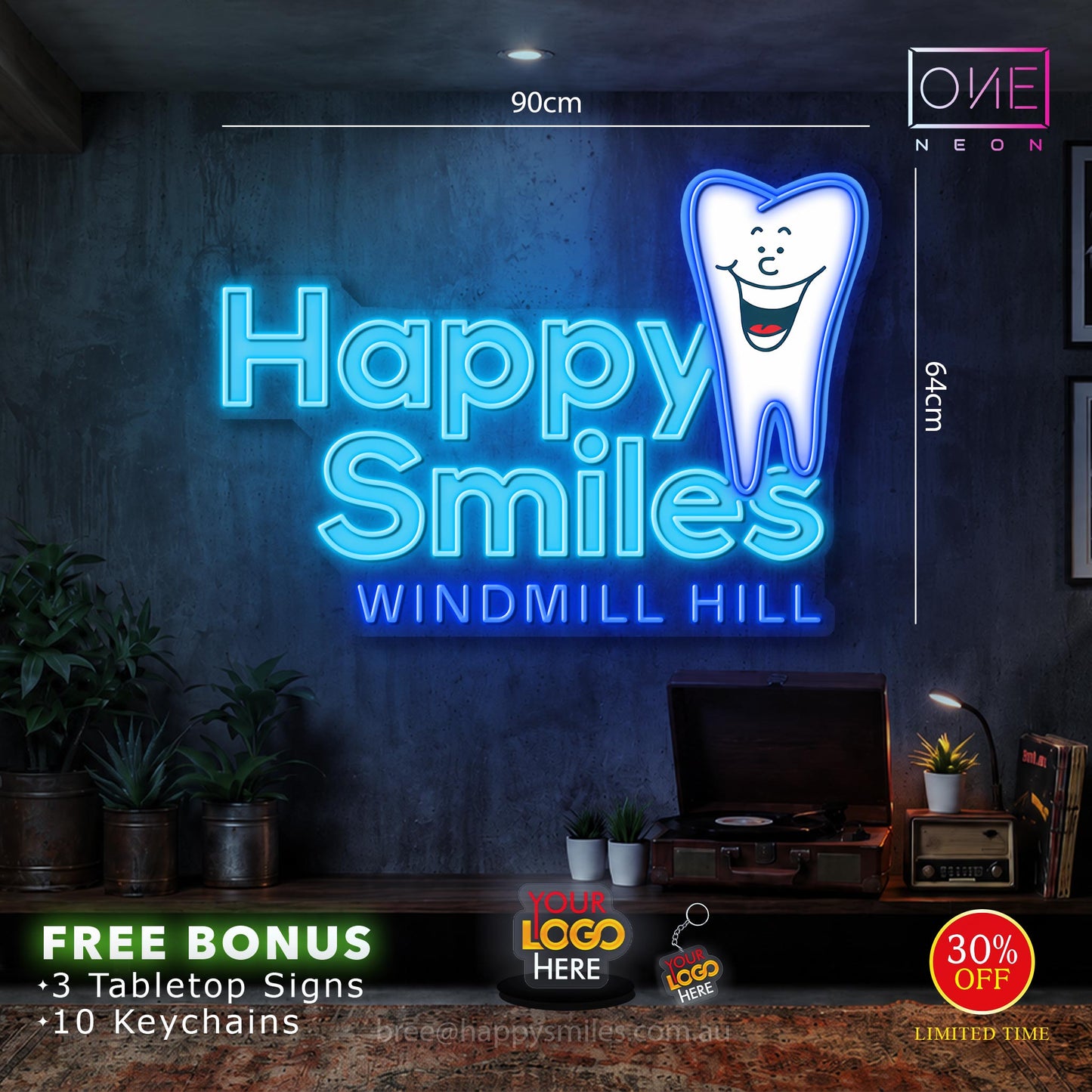 HAPPY SMILES DENTAL CARE | LED Neon Sign