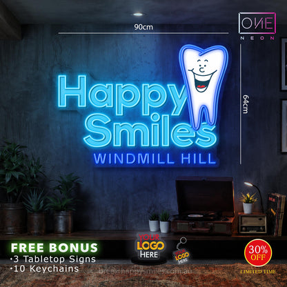 HAPPY SMILES DENTAL CARE | LED Neon Sign
