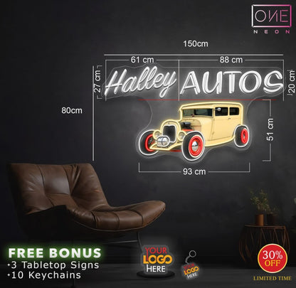 Halley AUTOS| LED Neon Sign (outdoor use)