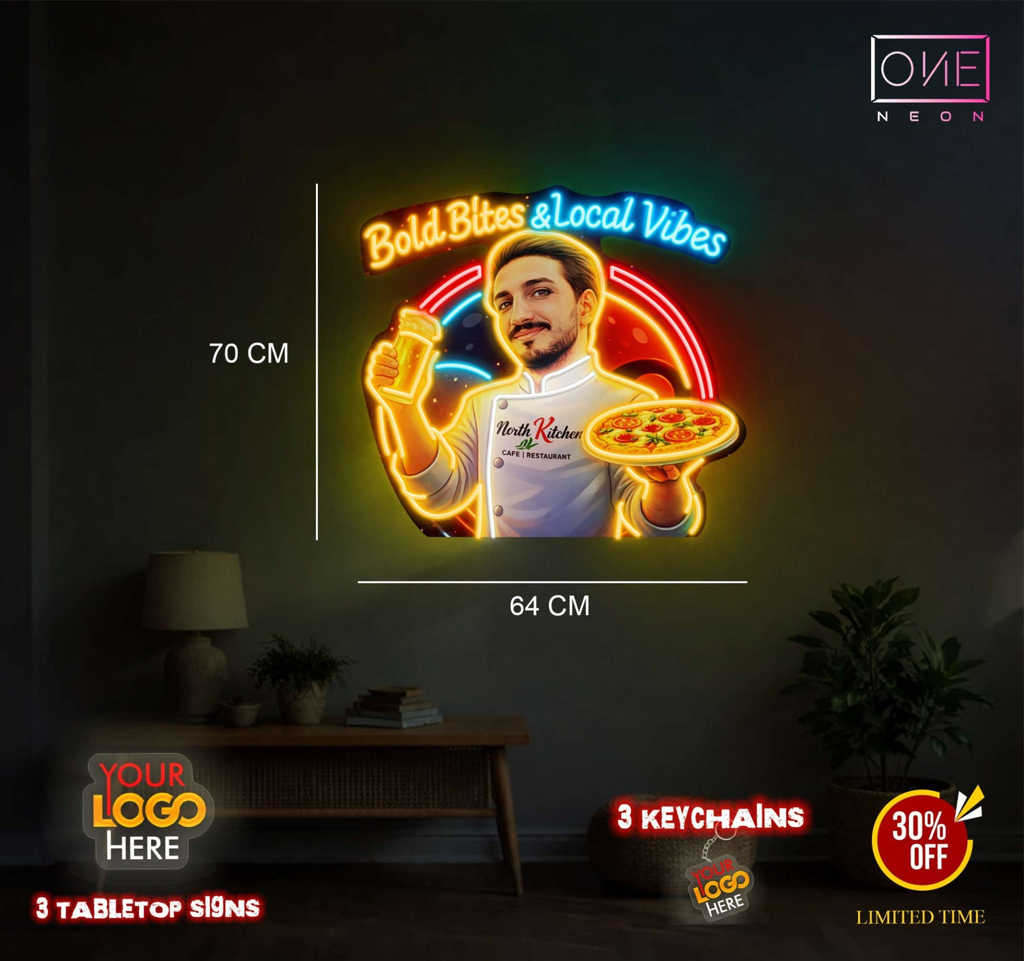 Bold Bites & Local Vibes | LED Neon Sign (2 signs)