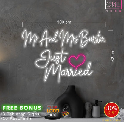 Mr and Mrs Burston Just married | LED Neon Sign