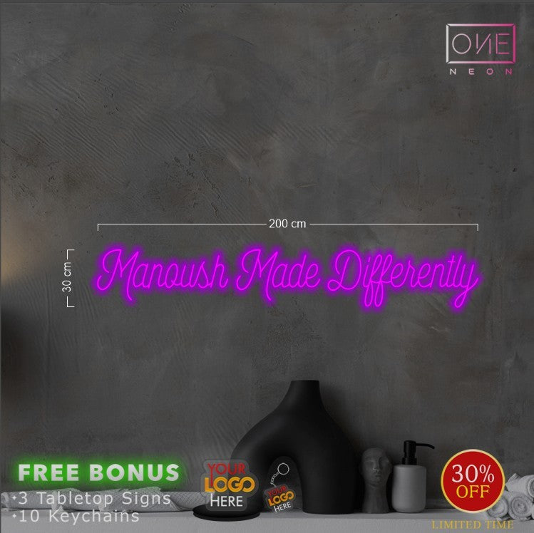 MANOUSH MADE DIFFERENTLY | LED Neon Sign (2 signs) + express shipping