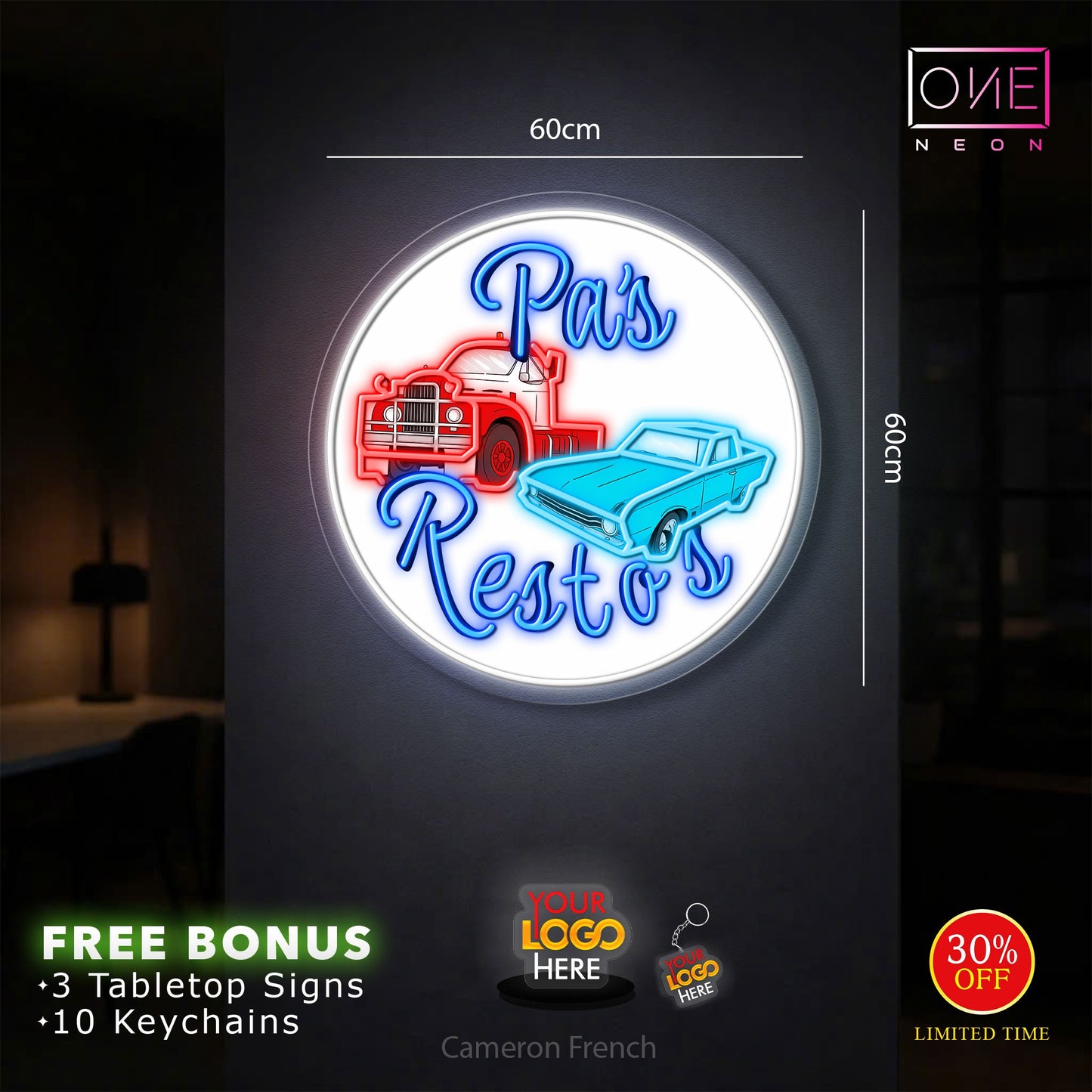 Pa's Restos| LED Neon Sign